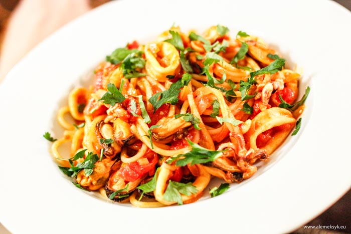 spaghetti z owocami morza 11