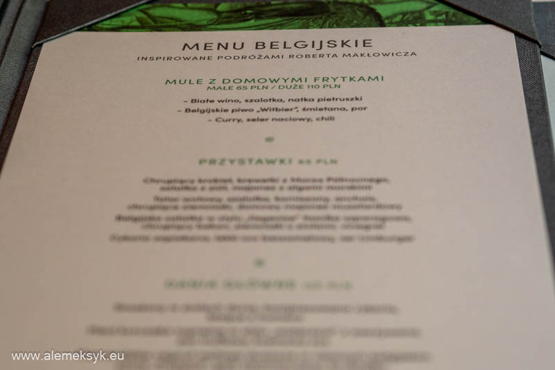 Bristol maklowicz menu belgijskie 1