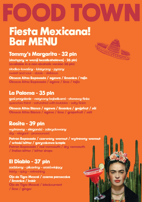 menu bar festiwal smakow foodtown